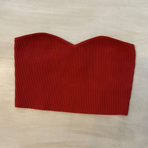NWT Le Lis  Ribbed Strapless Crop Tube Top  Size Small Sweetheart Neckline - Picture 8 of 8
